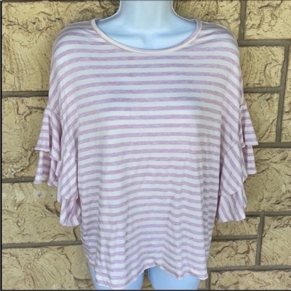 Loft Lounge comfy Soft Stripe Top Oversized Size XS - Picture 9 of 11